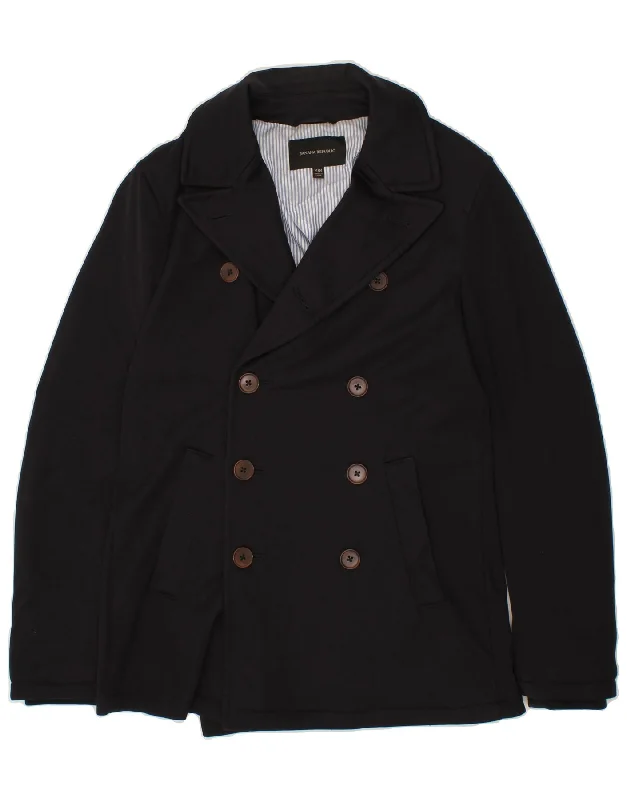 Limited Quantity BANANA REPUBLIC Womens Pea Coat UK 14 Medium Navy Blue Polyester