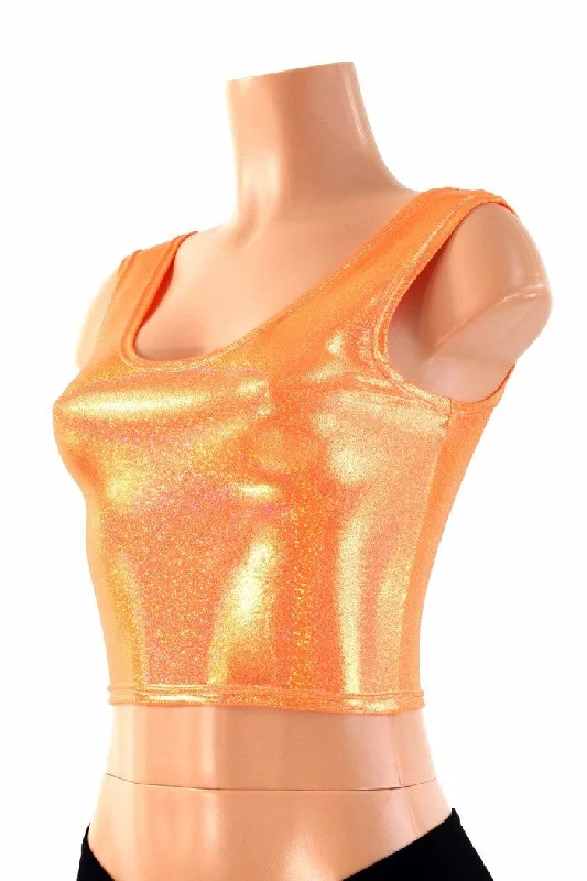 Flash Deal Orange Sparkly Tank Crop