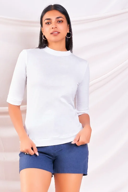 Instant Savings White Round Neck Tee