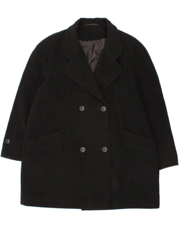 Limited Edition ST. BERNARD Womens Double Breasted Coat UK 18 XL Black Wool