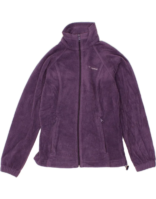 Super Sale COLUMBIA Womens Fleece Jacket UK 6 XS Purple Polyester