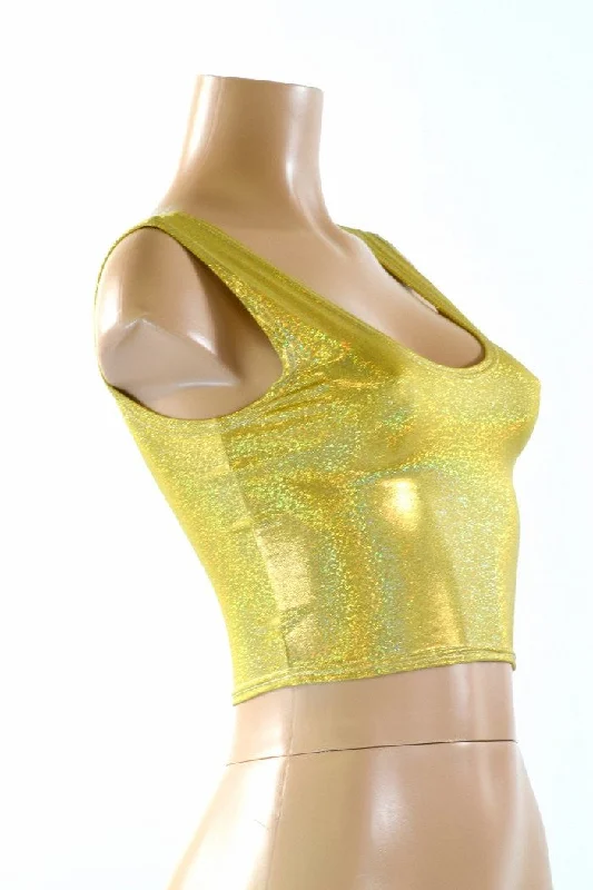 Savings Galore Gold Sparkly Crop Top