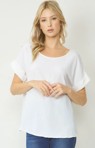 Half Price Scoop Neck Top-Off White