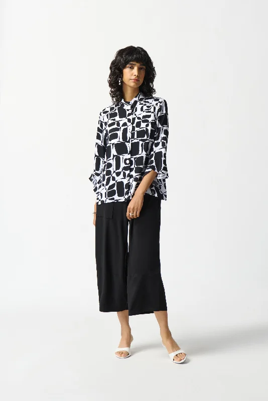 Weekend Savings Fiesta Joseph Ribkoff Woven Geometric Print Trapeze Blouse