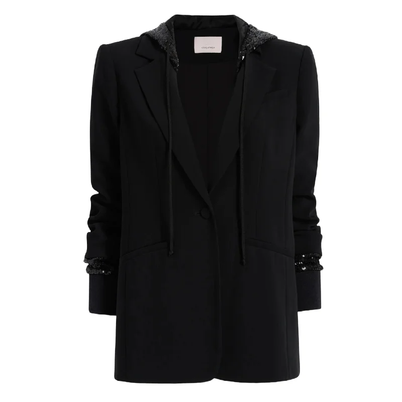 Extra Savings Sequin Hooded Khloe Jacket in Black