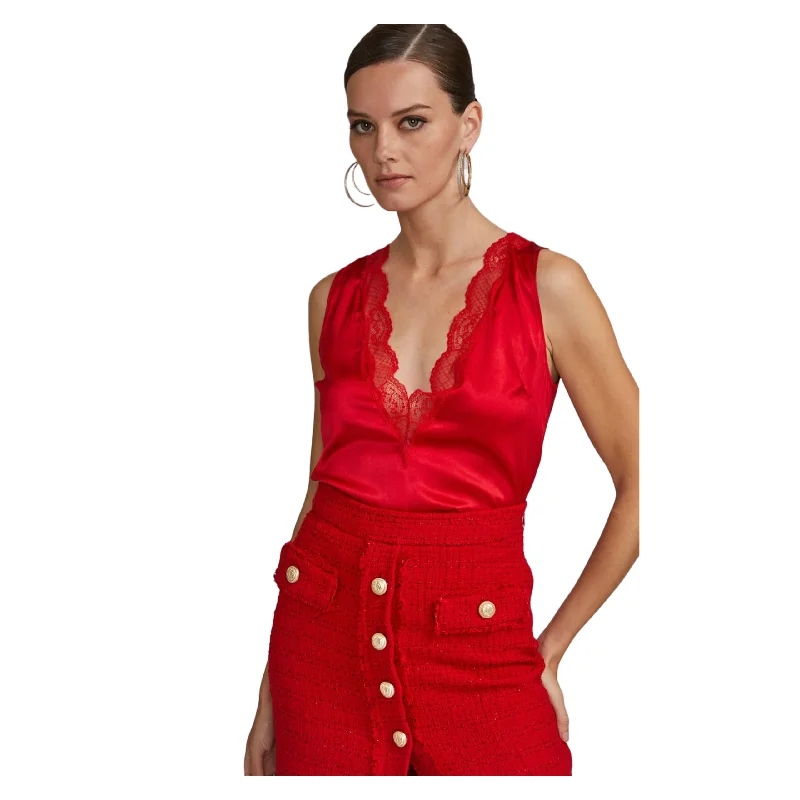 Grand Opening Sale Aida Lace Combo Tank in Red