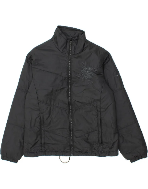 Now or Never COLUMBIA Womens Padded Jacket UK 18 XL Black Floral Polyester
