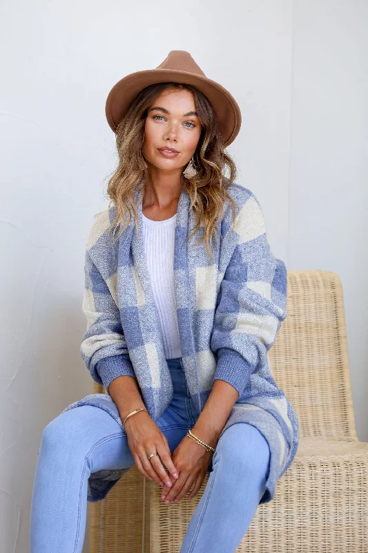 Can't Beat Leura Knit Cardigan Blue