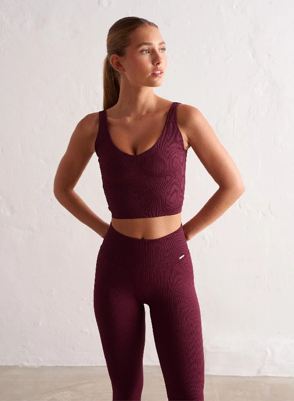 Exclusive Online Offer Bordeaux Ribbed Seamless Bralette