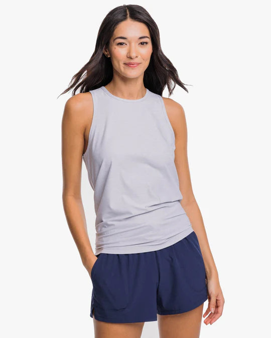 Instant Savings Southern Tide Cora brrr-iliant Tie Back Tank - Platinum Grey