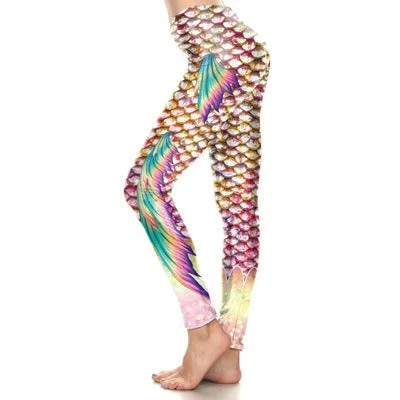 Clearance Sale Rainbow Scale Fish Leggings