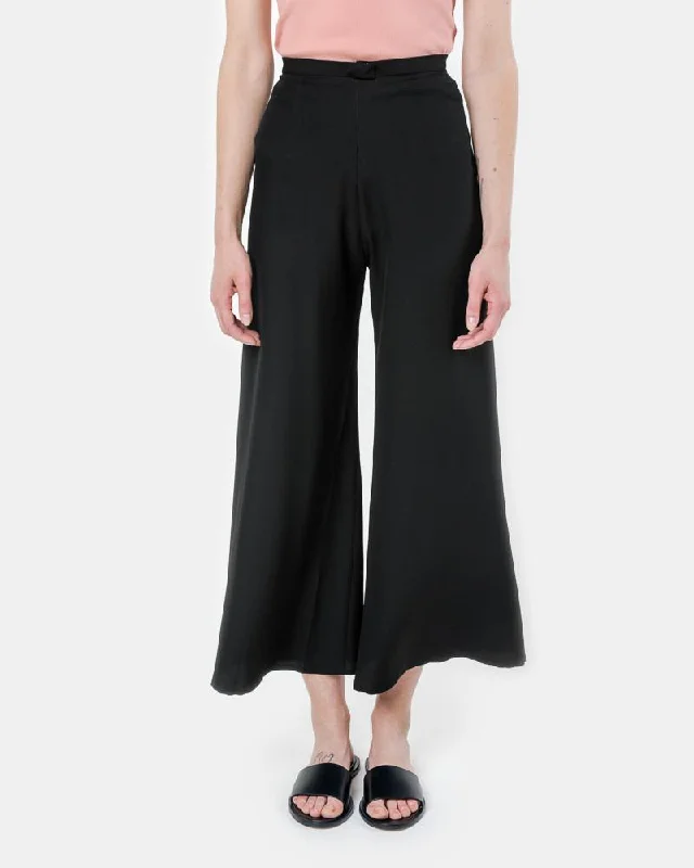 Final Offer Song Tu Wide Leg Silk Pants in Mulberry Black