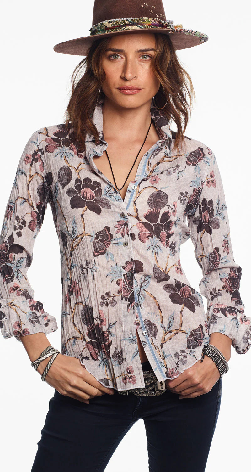Weekend Savings Extravaganza Cino Souk Floral Red Button Down Shirt