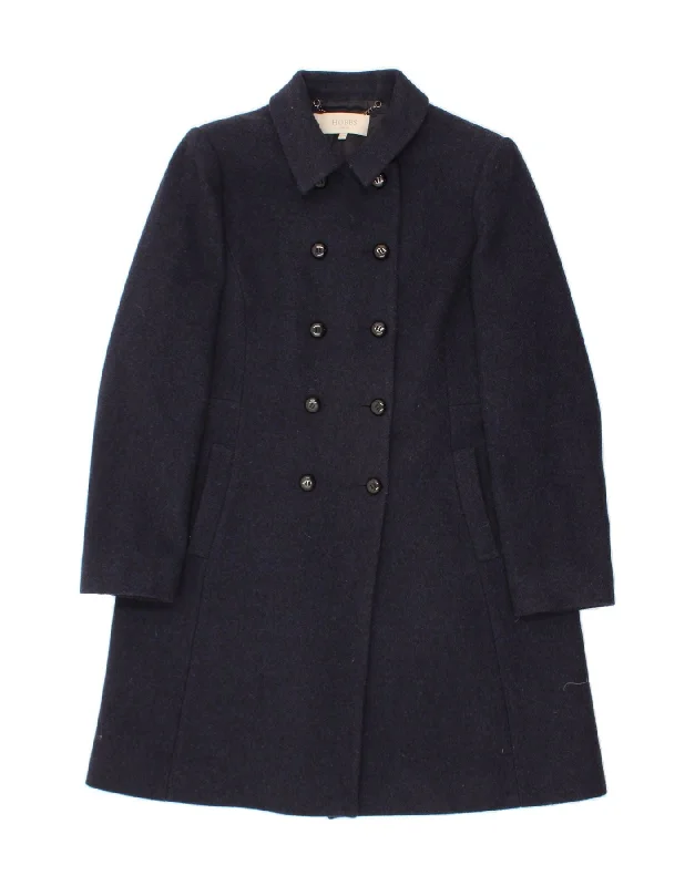 Special Price HOBBS Womens Overcoat UK 16 Large Navy Blue Wool