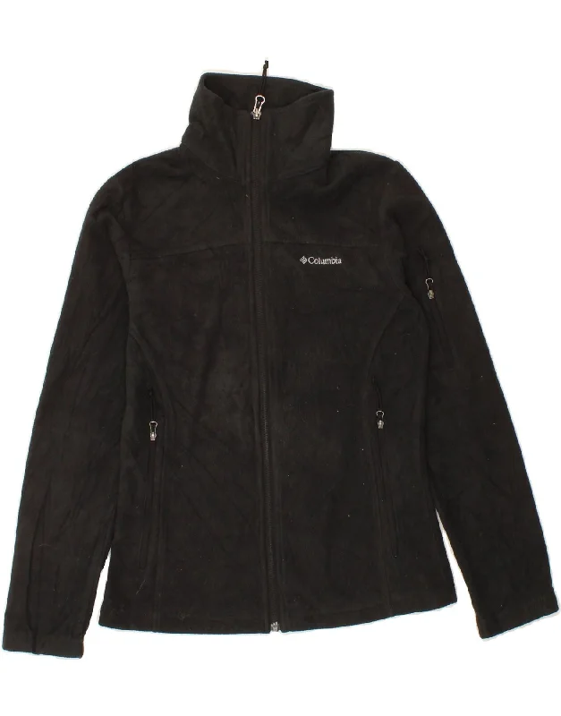 Super Deal COLUMBIA Womens Loose Fit Fleece Jacket UK 6 XS Black Polyester