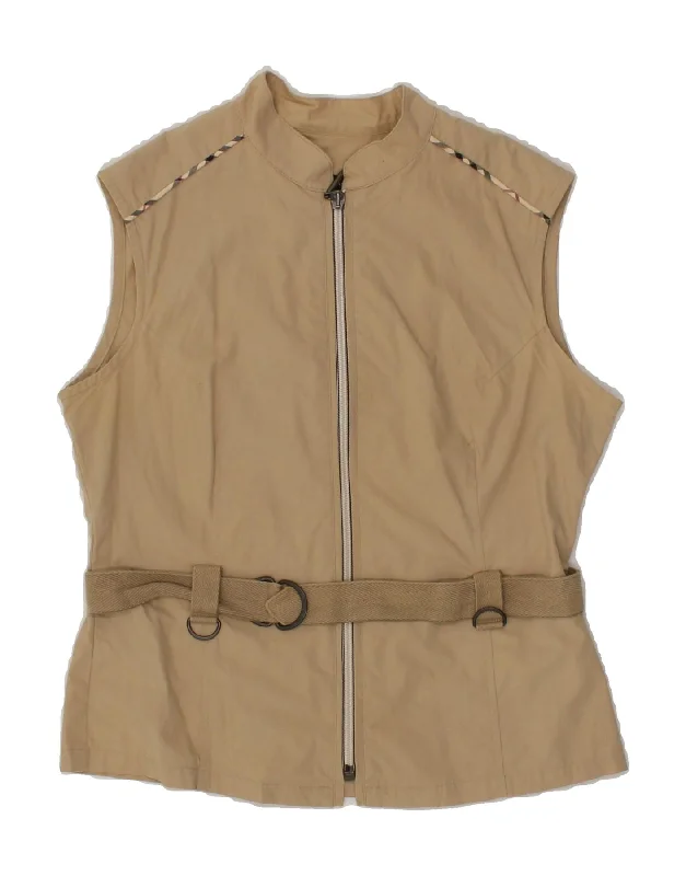 Savings Event BURBERRY Womens Crop Gilet UK 10 Small  Beige Cotton