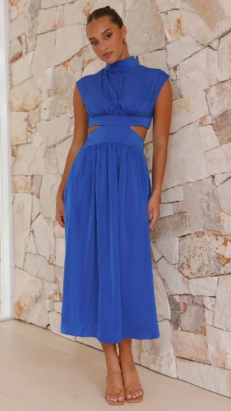 Weekend Deals That Impress Cindie Midi Dress - Cobolt Blue