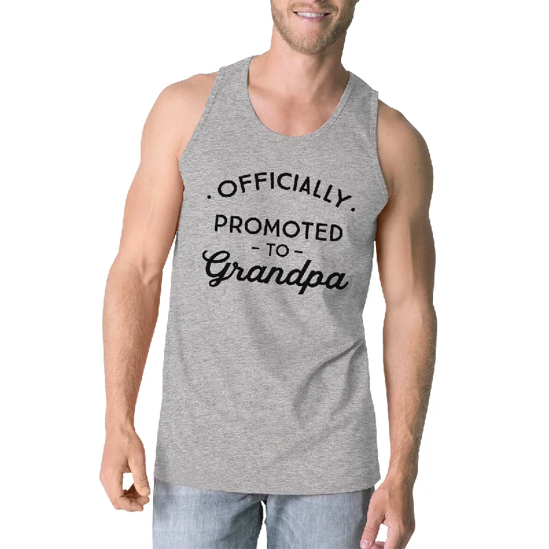 Referral Discount Officially Promoted To Grandpa Mens Grey Tank Top