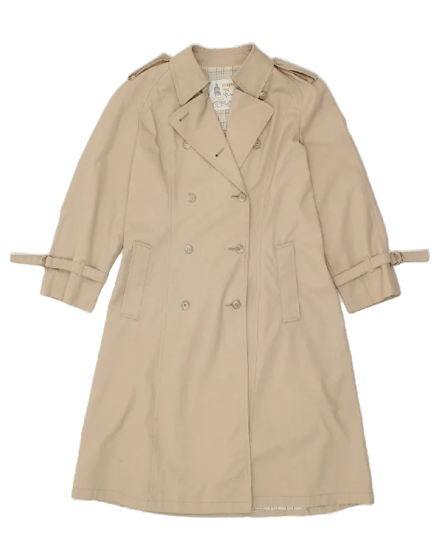 Can't Beat LONDON FOG Womens Petite Trench Coat US 8 Medium Beige Polyester