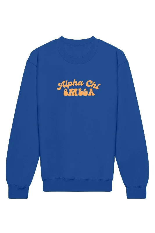 Extra Savings Alpha Chi Omega Vintage Hippie Crewneck Sweatshirt