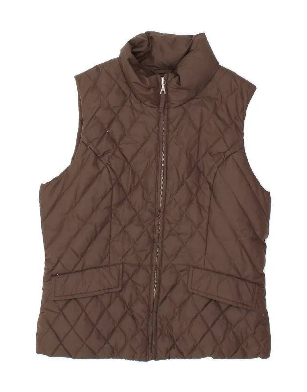 Fantastic Offers TOMMY HILFIGER Womens Padded Gilet UK 12 Medium Brown Nylon