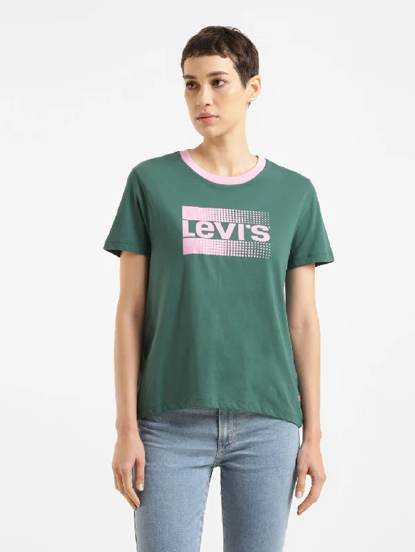 Low Price Women's Brand Logo Crew Neck T-shirt