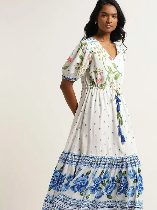 Overstock LOV White Floral Maxi Dress