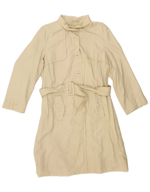 While Supplies Last MOSSIMO Womens Trench Coat UK 14 Large Beige Cotton
