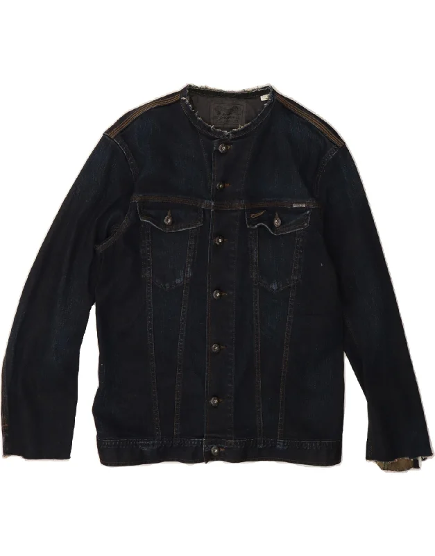 Overstock Sale DIESEL Womens Denim Jacket UK 16 Large Navy Blue Cotton