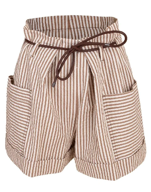 Limited Time Offer Seersucker Belted Short