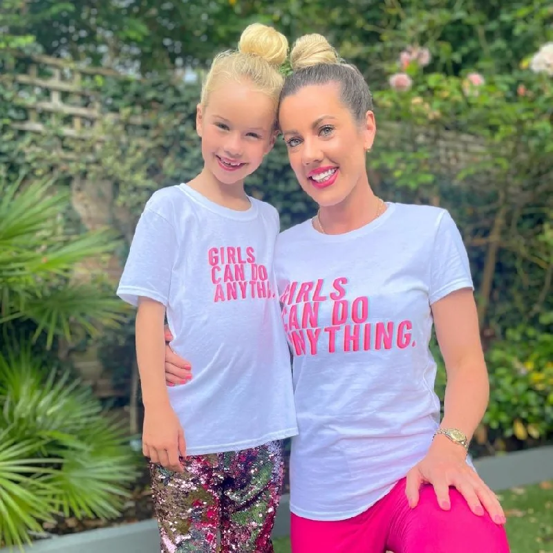 Price Reduction Girls Can Do Anything Vibe T-Shirts White