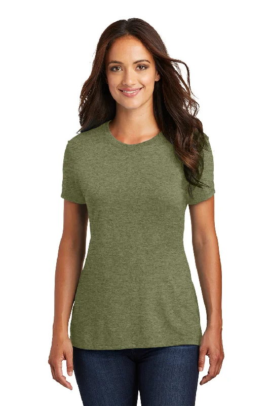 Don't Delay District Womens Perfect Tri Short Sleeve Crewneck T-Shirt - Military Green Frost