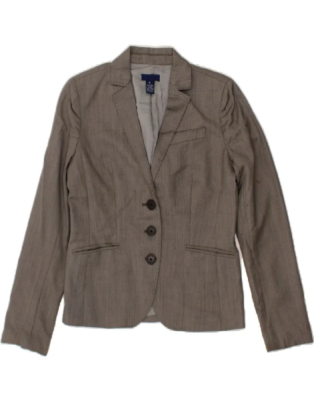 Discount Mania J. CREW Womens 3 Button Blazer Jacket US 4 Small Grey Wool