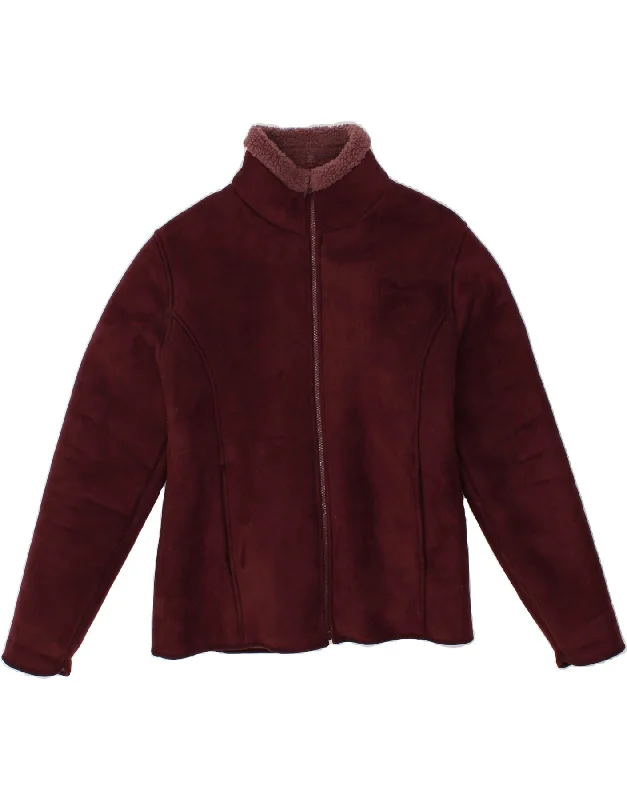Deep Discounts JACK MURPHY Womens Sherpa Jacket UK 14 Large Burgundy Polyester