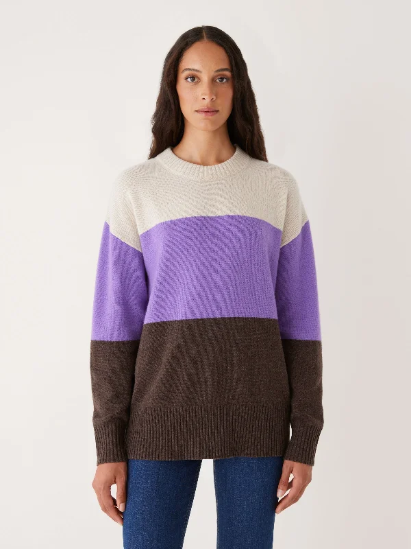Weekend Specials to Savor The Comfort Colour Block Sweater in Ultraviolet