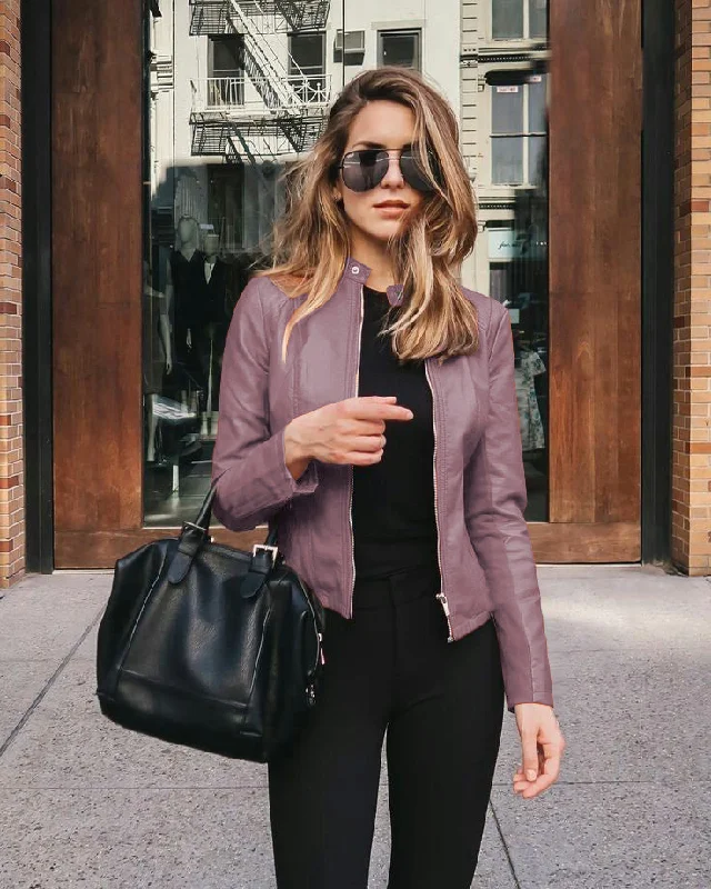 Deep Savings New Wish New Product Autumn And Winter Women's Fashion Leather PU Suit Jacket