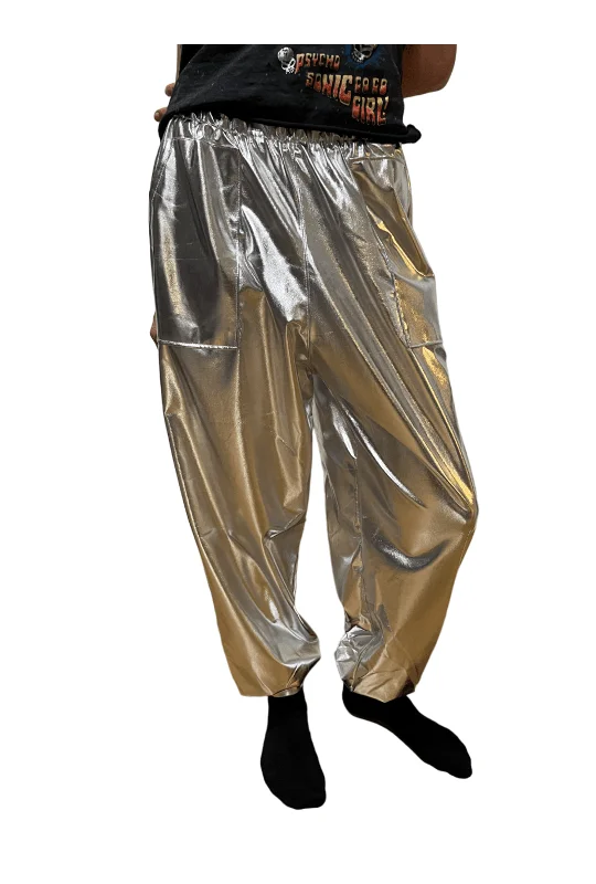 Huge Savings Metallic Silver Utility Pants