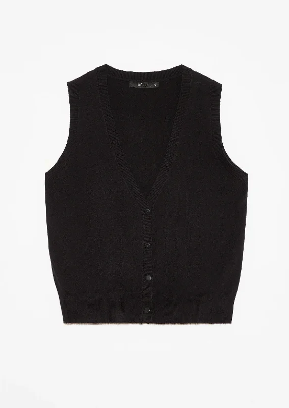 Exclusive Deal Berberis Knit Vest ~ Black