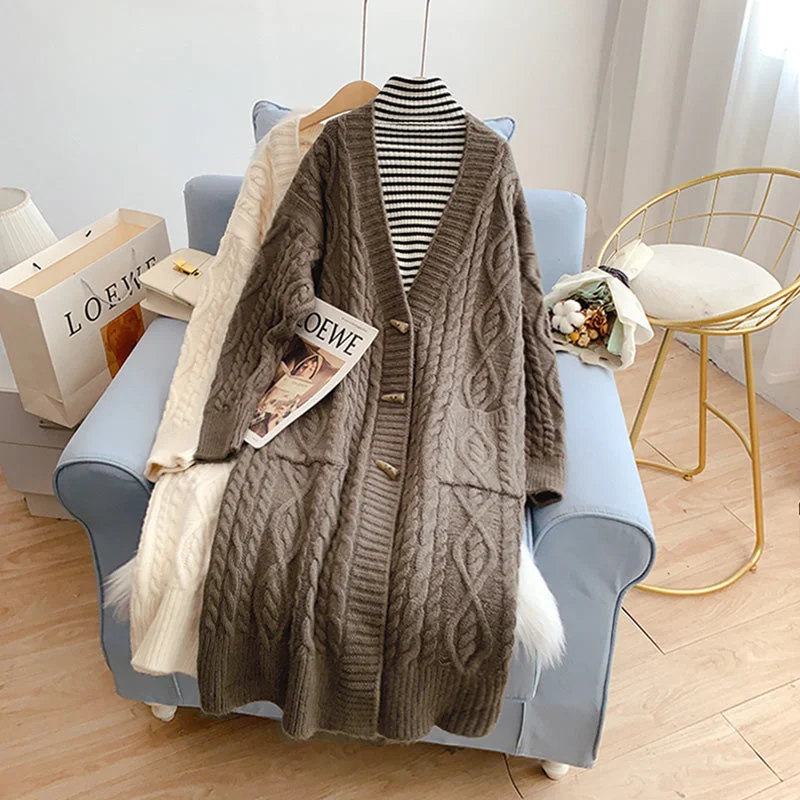 Reduced Rates Lazy wind twist long sweater coat female  4927