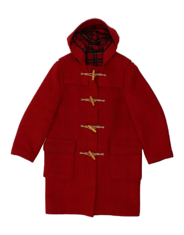 Shop Now MONTGOMERY Womens Hooded Duffle Coat EU 34 XS Red Wool