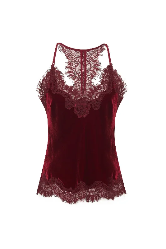 Limited Edition Gold Hawk Velvet Cropped Lace Cami