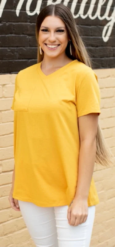 Seasonal Clearance Mustard Short Sleev