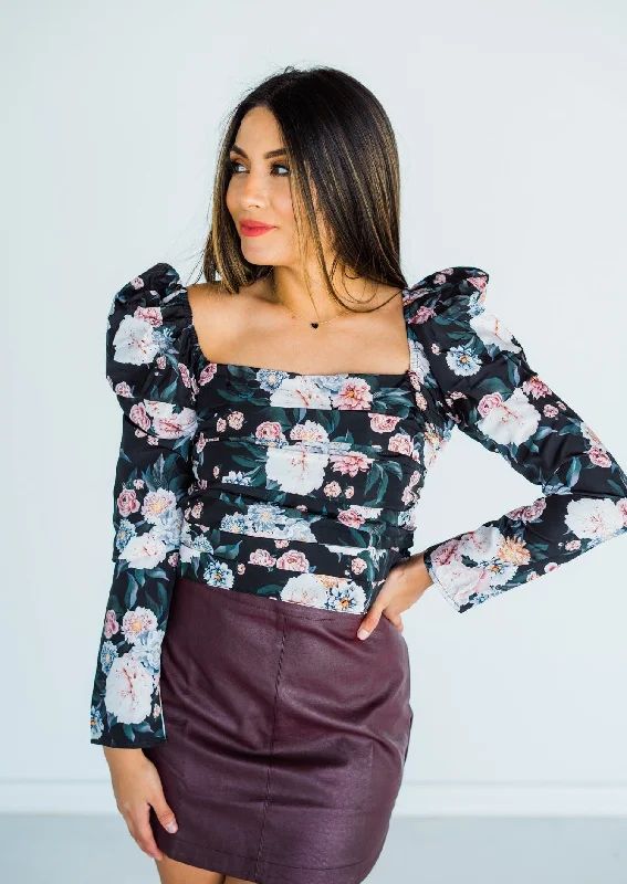 Weekend Sale: Don't Miss Out Buddy Love Dutchess Pleated Long Sleeve Top - Sleeping Garden