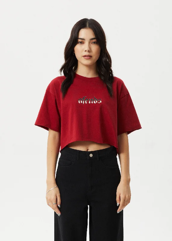 Can't Beat AFENDS Womens Scorpio Slay - Slay Cropped Tee - Ketchup