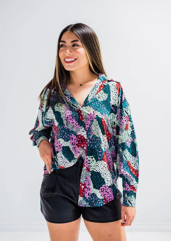Weekend Steals Await Molly Bracken Wide Printed Shirt