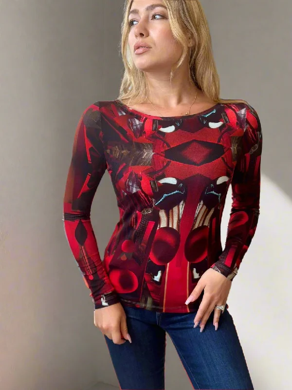 Season Finale Sale Unbreak.It Serena Red Mood Top