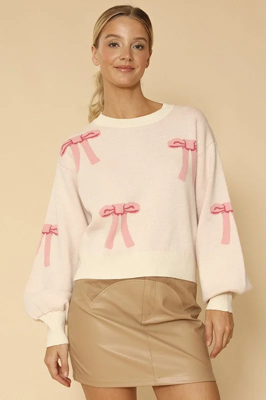 Overstock Sale Bow Knit Sweater