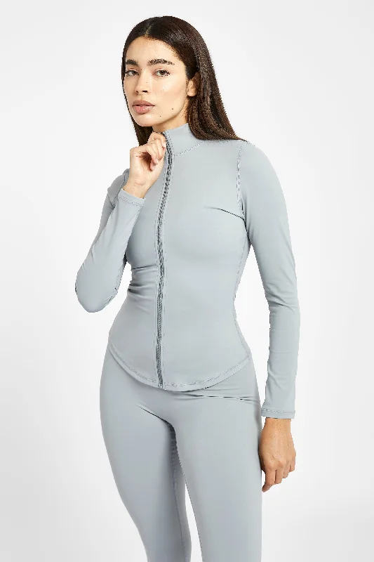 Friends and Family Sale Base Sculpting Zip Up Jacket - Misty Blue
