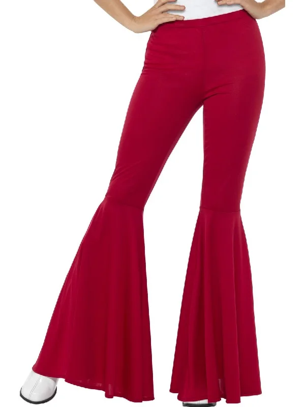 Discount Mania Red Flared Disco Pants