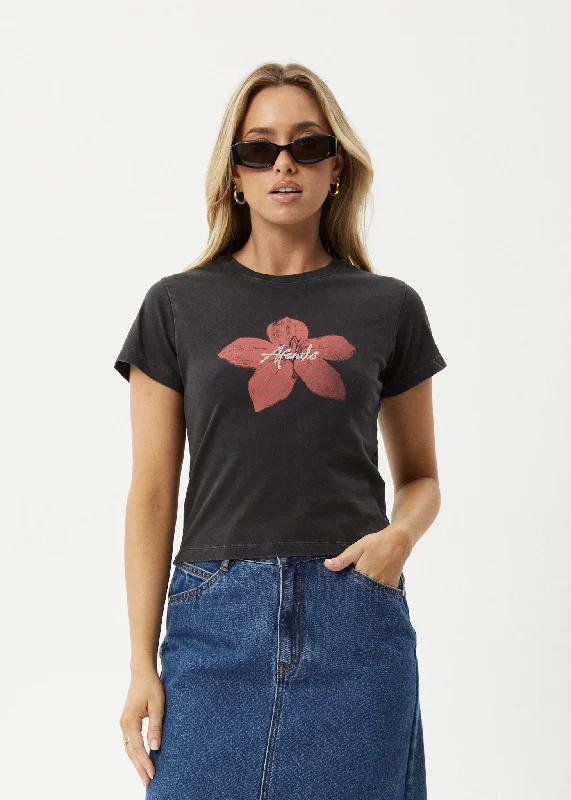 The Best Deal AFENDS Womens Nara - Baby Tee - Stone Black
